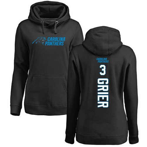 Carolina Panthers Black Women Will Grier Backer NFL Football #3 Pullover Hoodie Sweatshirts->nfl t-shirts->Sports Accessory